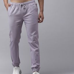 Roadster Men Grey Solid Jogger Trousers-image-49