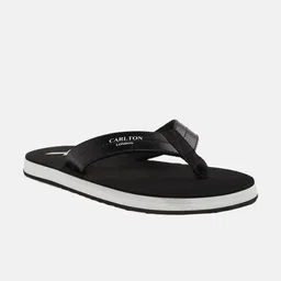 Carlton London Men Black Solid Thong Flip-Flops image 5