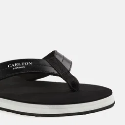 Carlton London Men Black Solid Thong Flip-Flops image 2