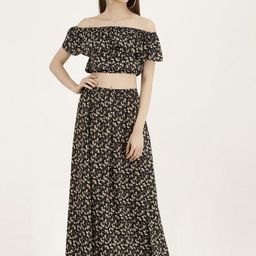 TANDUL Printed Off Shoulder Top & Skirt Co-ords-image-19