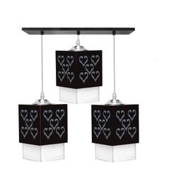 Gojeeva Black & White Textured Wooden Rectangle Shaped Ceiling Lamp-picture-36