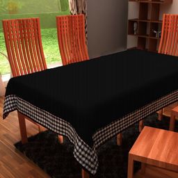 Home Heart Black Cotton 8-Seater Table Cover with Patchwork details-50