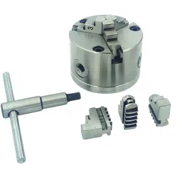 A.D INTERNATIONAL Self Centering Chuck Size 80 mm and 3 Jaw with Back Plate for Rotary Table, Lathe Machine, 21-WF9G-IMP9-12