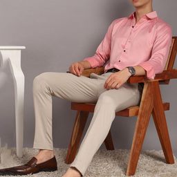 FUBAR Spread Collar Satin Slim Fit Shirt-image-16