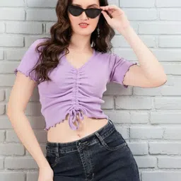 TEEMOODS Women Solid Cotton Tank Crop Top-image-47