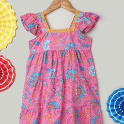 BownBee Floral Print A-Line Midi Dress-image-60