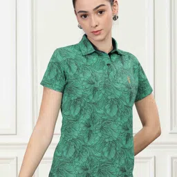 STELLERS Women Printed Polo Collar T-shirt-image-18