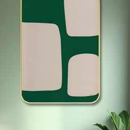 Myntra Elegant Homes Green & Off White Abstract Printed Wooden Wall Art-5