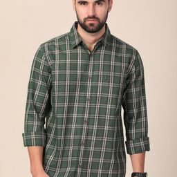 MERCHANT MARINE Men Standard Slim Fit Tartan Checks Sheer Checked Casual Shirt-image-74