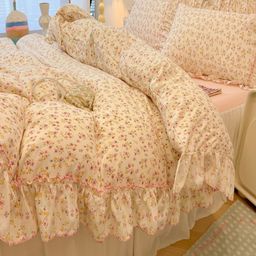 JC HOME Pink Floral Polycotton 3 Piece Double Extra Large Regular Bedding Set-52