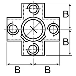 RS PRO 4-Way Connector Connecting Component,Strut Profile,Round Tube Size Model No 4244636 image 3