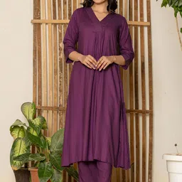 Fabmoha Women Embroidered Pleated Thread Work Pure Cotton Kurta with Trousers-picture-26