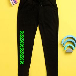 NUSYL Graphic Printed Track Pant - Black-image-1