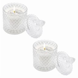 Coco Crush Lavender Aromatherapy Crystal Jar Candle -100% Pure Soy Wax - Pack of 2 - 85g each (170g)-image-88
