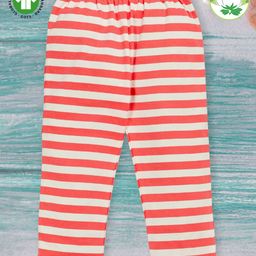 Pranava 100% Organic Cotton Striped Pant - Pink & White-image-92
