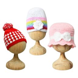 Funkrafts Woollen Pack Of 3 Floral & Bow Applique Detailed Beanie Caps - Multi Colour-image-12