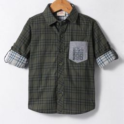 Rikidoos Full Sleeves Checked Shirt - Green-image-85