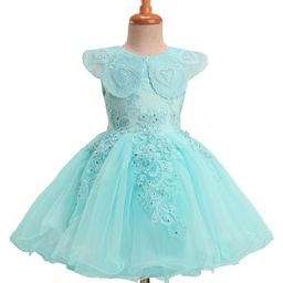 Mark & Mia Woven Sleeveless Party Dress With Floral Embroidery & Sequin Detailing - Light Blue-image-60