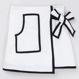 Taffykids Knit Contrast Piping Detailed Wrap Skirt - White & Black-picture-13