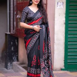 Mitera Batik Silk Blend Saree-image-58