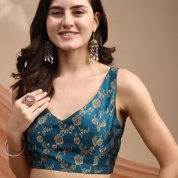 Tikhi Imli Woven Design Brocade Saree Blouse-picture-26