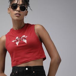 Roadster Women Graphic Printed Slim Fit Crop T-shirt-picture-36