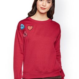 Belle Fille Women Maroon Solid Sweatshirt-picture-30