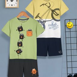 HELLCAT Boys Printed T-shirt with Shorts-43