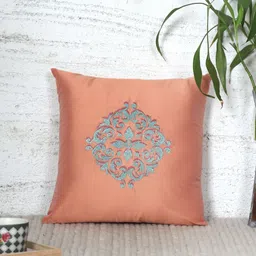 ZEBA Orange & Blue Ethnic Motifs Square Cushion Covers-image-61