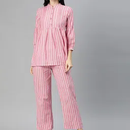 Cottinfab Striped Pure Cotton Co-Ords-picture-26