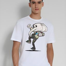 KAIDO Men Graphic Printed Round Neck Pure Cotton T-shirt-image-64