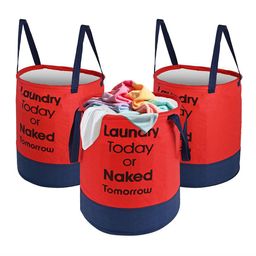 Kuber Industries Red & Blue 3 Pieces Printed Foldable Laundry Bags 45l-11