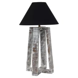 Tucasa SHS-30 Mango Wood Cotton B-22 Table Lamp 18 Inch (White and Black)-picture-30