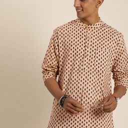 Taavi Men Festive Floral Printed Pure Cotton Kurta-picture-33