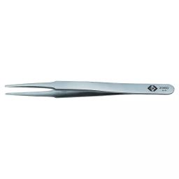 CK TOOLS Precision Tweezer, Flat Round Tip, 120mm, T2360-30