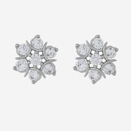 Kushal's Fashion Jewellery Rhodium-Plated Studs Earrings-picture-0