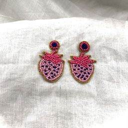 PALASH Strawberry Styled Artificial Beads Beaded Quirky Shaped Drop Earrings-6