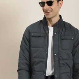 HERE&NOW Men Solid Padded Jacket-image-49