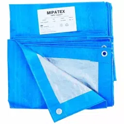 Mipatex 27ftx12ft 150 GSM HDPE Waterproof Tarpaulin Sheet Blue/Silver-image-72