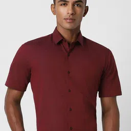 Peter England Men Slim Fit Spread Collar Solid Cotton Casual Shirt-image-98