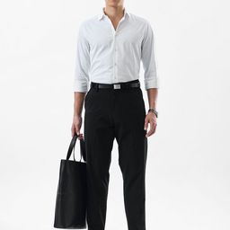Snitch Men Black Mid-Rise Loose Fit Trouser-image-83