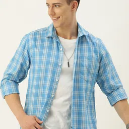 Mast & Harbour Men Standard Checked Casual Pure Cotton Shirt-picture-48