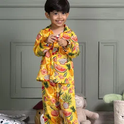 MABISH by Sonal Jain Boys Printed Cotton Shirt With Pyjama Night Suit-picture-23