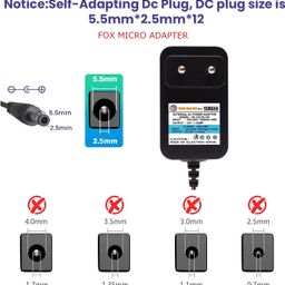 fox micro Universal 12V Yamaha Keyboard Power Cord AC Adapter for Yamaha PSR, YPG, YPT, DGX, DD, EZ and P Digital Piano and Portable Keyboard Series,Replacement for Yamaha PA130 PA150 Adapter image 2
