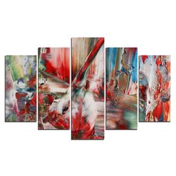 WENS Abstarct 5 Pieces Laminated Wall Art Panels  -  Multicolor-16