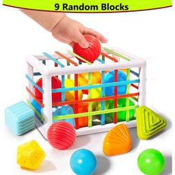 ADKD Shape Sorter Montessori Educational Toys for baby With 9 Blocks- Multicolor-picture-4