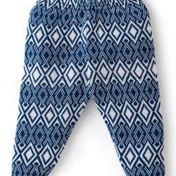 Babyhug Acrylic Knit Full Length Woolen Pant with  Diamond  Design - Navy Blue-image-29