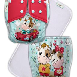 Deedry Premium Leakage Proof Reusable Cloth Diaper with Quick Dry Ultra Thin pads|Freesize (5-18kg) ,Rash Free, for Kids 3 months-3 Yrs|Stay Dry & Lasts up to 3Hrs (Blue Red)-18