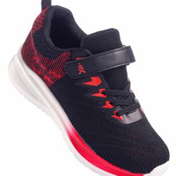 Pine Kids Sneakers with Velcro Closure - Black & Red-image-73