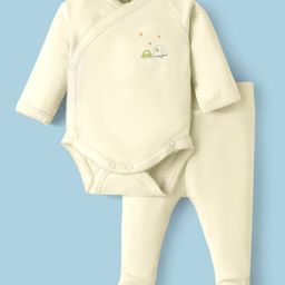 I Bears Interlock Knit Full Sleeves Onesie With Footed Legging & Car Print - Mint-image-23
